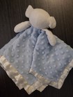 Blankets and Beyond White Blue Dog Lovey Baby Satin Trim Minky Dots SF Home — photo 2