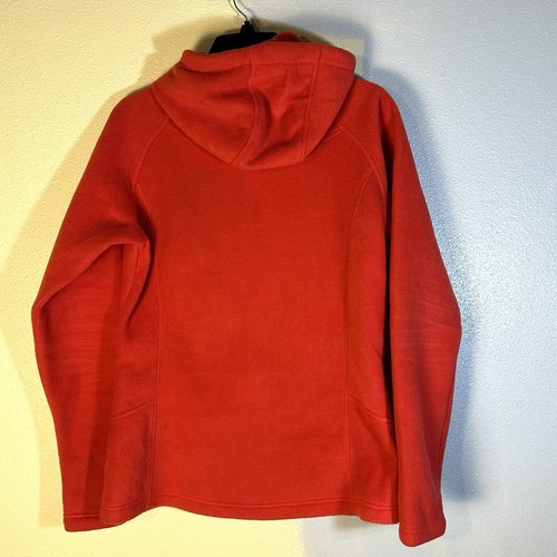 Columbia Hooded Jacket Womens Size L Red Fleece Warm Outdoor Hiking Adventure - Picture 2 of 9