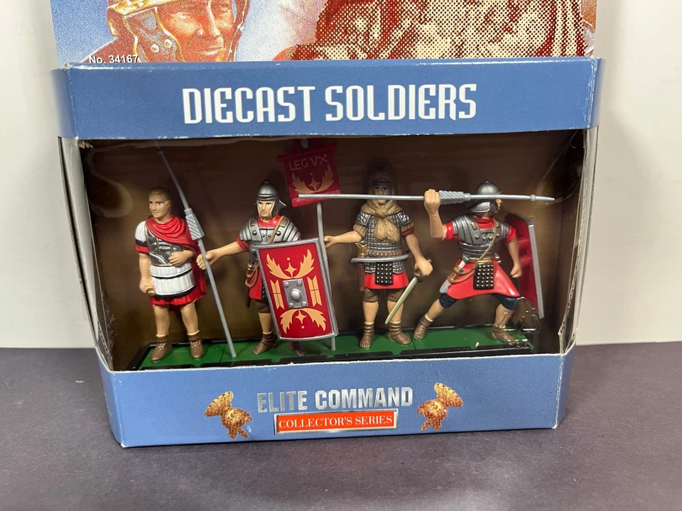 Juego de figuras de soldado fundido a presión Blue Box Elite Command Julio César Roman Legion Foto 2 de 4
