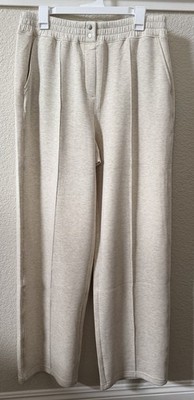 Spanx XL Tall Brushed Air Essentials Straight  Leg Inseam 34  Heather Cream