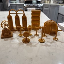 Vintage 1960s Marx Moon Base Original Accessories Oxygen Tanks Lasers Shelve Etc