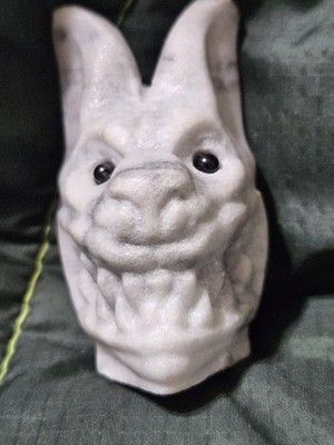 You Buy You Decide Carved Wolf Head Or Bat Head Zebra Jasper 2 ''