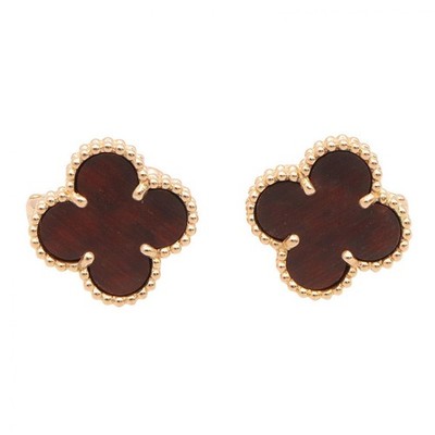 VAN CLEEF & ARPELS Vintage Alhambra Onyx Ohrringe 18KRG Gold Gebraucht Damen