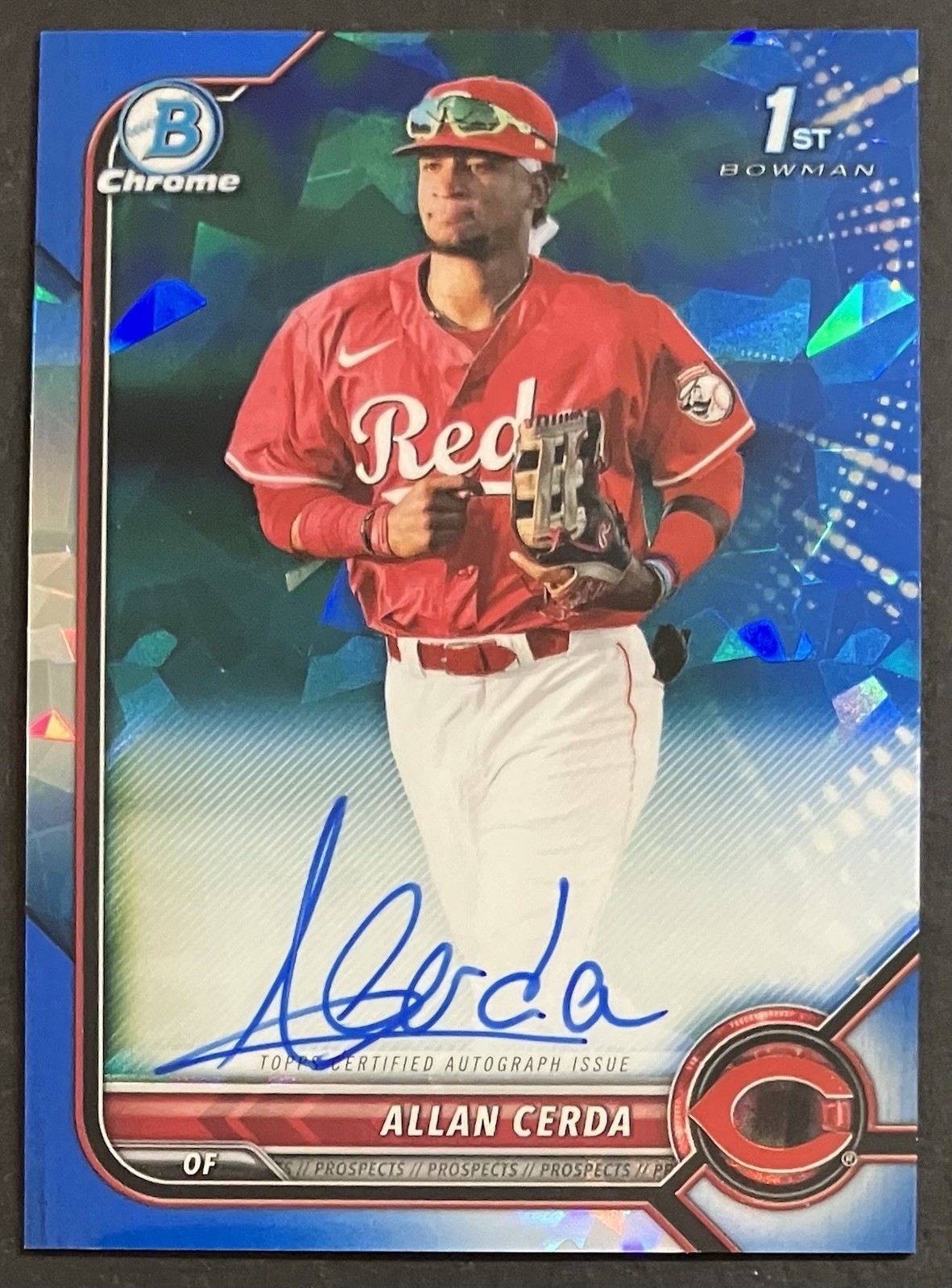 2022 Bowman Chrome Sapphire Prospect Autograph Allan Cerda ROOKIE 1st AUTO