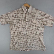 Vintage Montgomery Ward 70s Geometric Disco Shirt Mens Large Dagger Collar