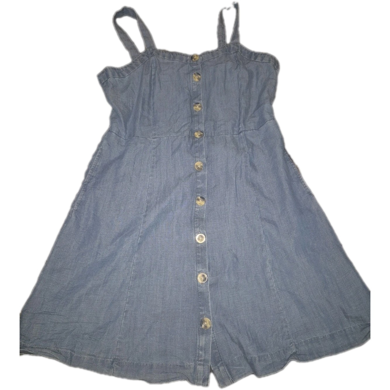 LOFT chambray Denim button down pocket dress. Siz… - image 1