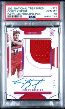 2021-22 National Treasures Corey Kispert Rookie Patch Auto Pink /25 PSA 10