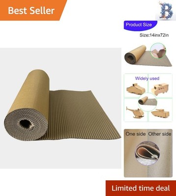 Durable 14x72 Inch Brown Cardboard Roll - Ideal for Shipping & DIY Projects