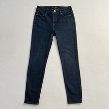 White House Black Market Women Dark Wash Blue High Rise Skinny Ankle Jeans 2