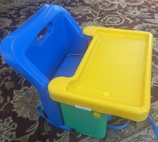 Vtg Safety 1st First Fold-Up Booster Seat Chair On The Go Space Saver Yellow Red