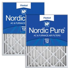 20x24x4 (Actual Size: 19 3/8 x 23 3/8 x 3 5/8) Pleated MERV 12 Air Filters 2 ...