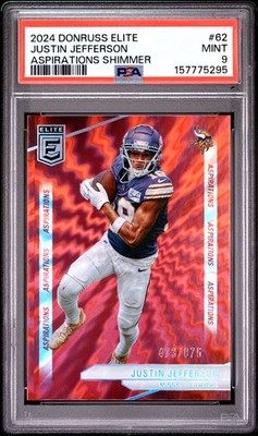2024 PANINI DONRUSS ELITE ASPIRATIONS SHIMMER #62 JUSTIN JEFFERSON 473/875 PSA 9