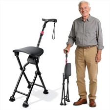 Hold 400 lbs Folding Canes with Seat, Allows Durability While Walking