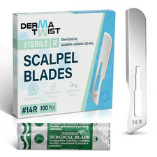 Dermatwist 14R Blades Dermaplaning 100-Pack Sterile Dermaplaning Razors for Wome