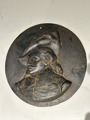 Antike Sir Walter Raleigh Büste Wandrelief Tabak Werbung