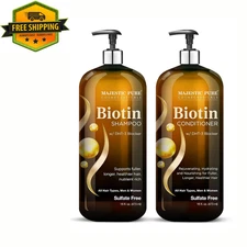 Biotin Shampoo and Conditioner Set with DHT Blocker Complex - Hydrating, Nourish