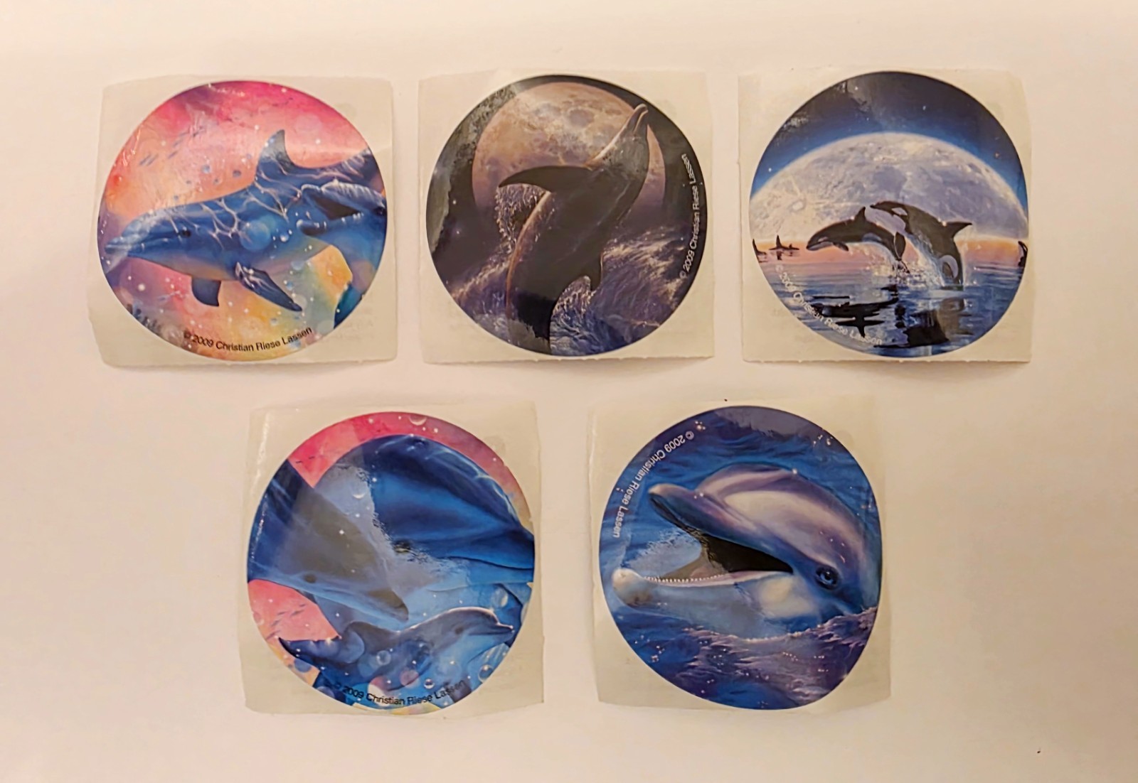 VTG 2009 Christen Riese Lassen  Smile Makers Stickers Lot of 5 2.5 x 2.5 Inches 