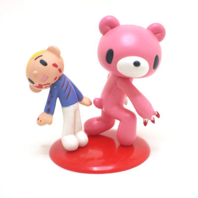Gloomy Bear & Pity Mini Mascot Figure Pink with Stand 2004 Japan