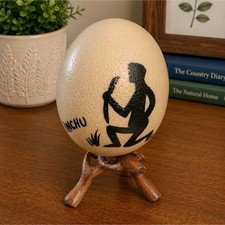 Hand-Painted Blown Egg WINCHU Black Silhouett...