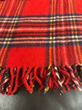 Faribo 100 Wool Red Blanket Throw Made In USA