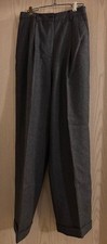 Vintage LImited 100 Wool Pants Lined Pleated Cuffs Women's Size 8 VG Condition