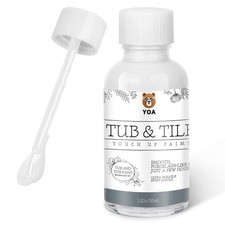 YOA Bathtub Tile Repair Paint, White, 1.5 oz  1 Fl Oz Pack of 1 , White