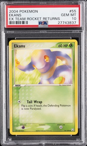 Ekans graded PSA 10 for sale on eBay