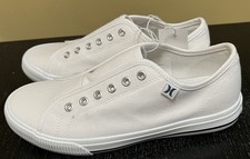 Hurley Women  s Chloe Canvas Slip On Sneakers. White. New With Box.