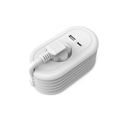 Steckdosenleiste 1-fach Schuko 250V 16A 1x USB-A 1x USB-C Weiß Plastrol