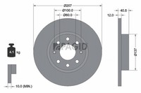 2X Pagid Bremsscheibe Voll Ø257Mm FüR Opel Corsa D S07 Fiat Grande Punto 199