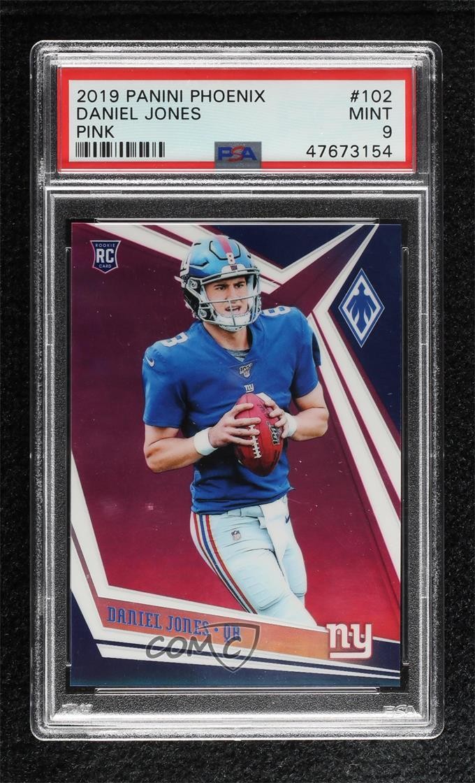 2019 Panini Phoenix Rookies Pink /199 Daniel Jones #102 PSA 9 MINT uk2