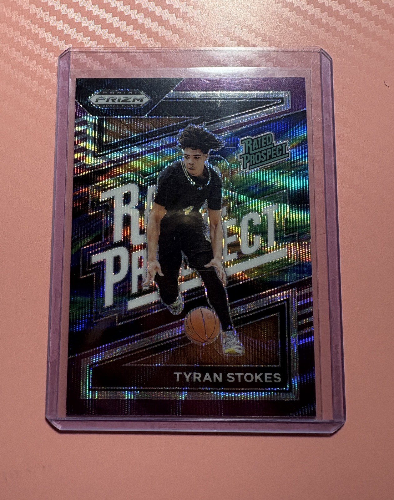 Panini Prizm Draft Picks - Rated Prospect Tyran Stokes #8 Purple Wave Prizm 