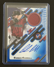 Topps 2025 Pristine Corbin Carroll Auto Relic Blue Refractor 15/75