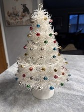 VTG 12   White Eyelash Plastic Christmas Tree...