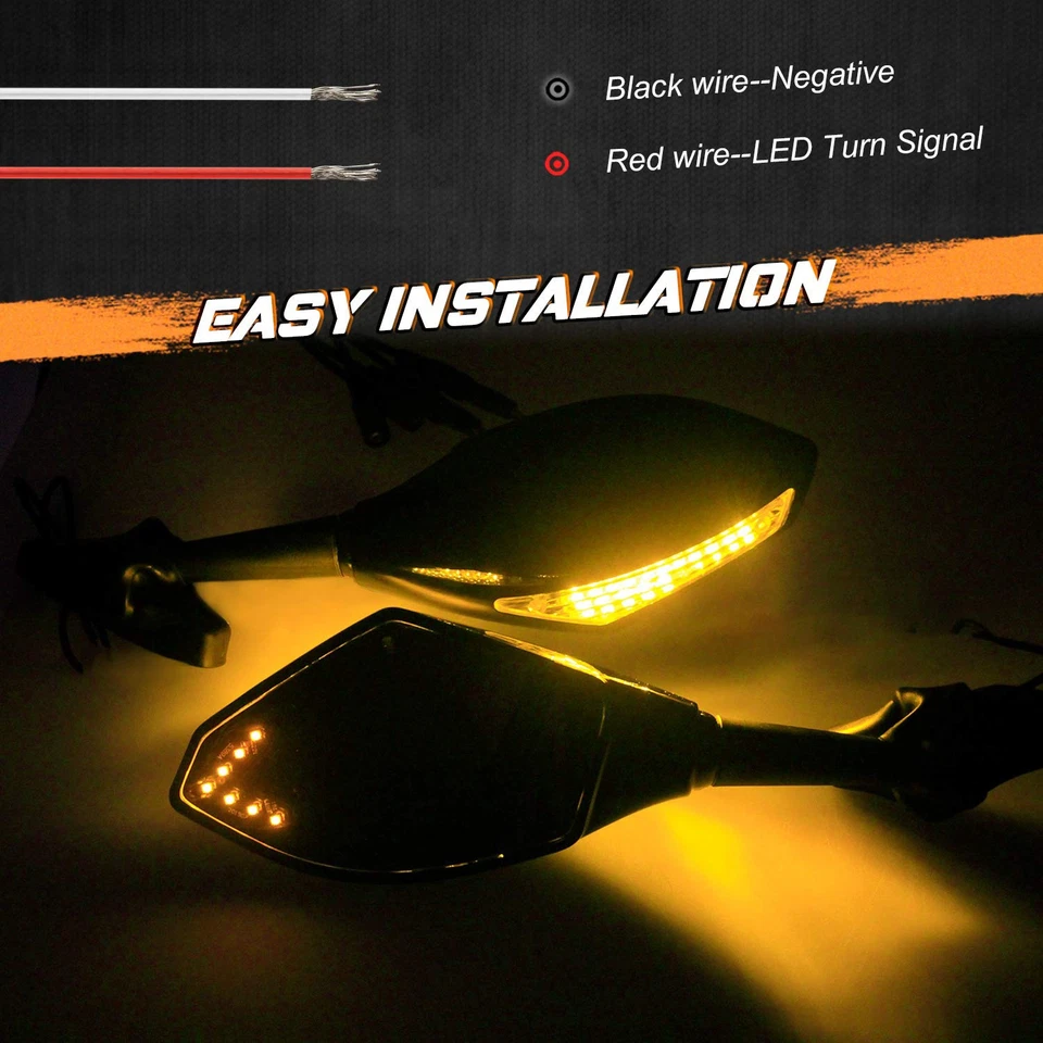 Espejos retrovisores LED intermitentes 2001-2018 para motocicleta Suzuki GSXR600 GSXR750 GSXR1000 Foto 3 de 4