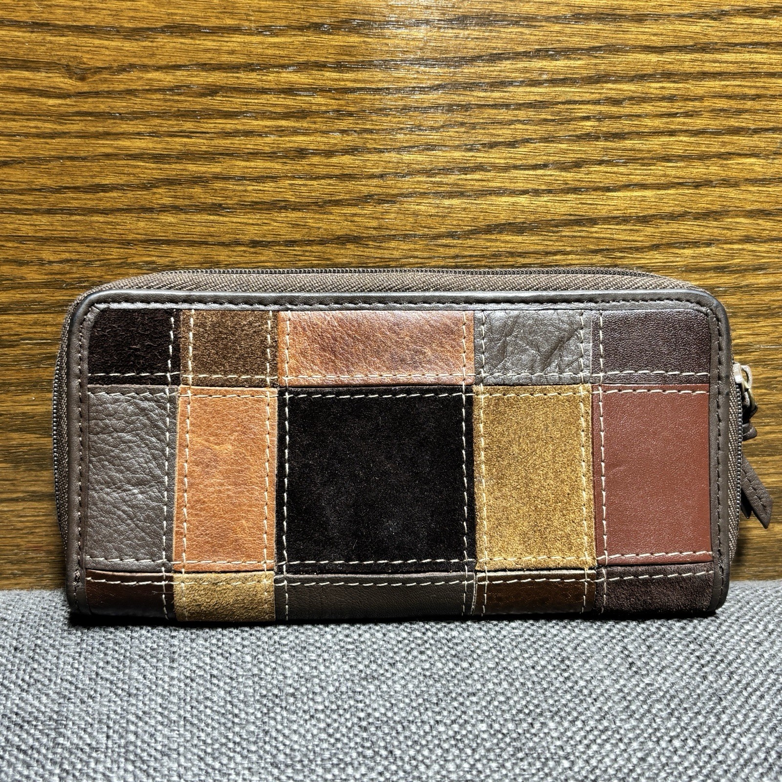 Wilsons Leather Patchwork Zip Around Wallet Organ… - image 1