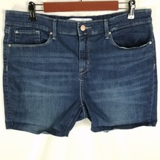 Levis Signature Womens Mid Rise Bermuda Denim Jean Shorts Blue W36 Jorts