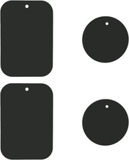 Universal Metal Plate 4 Pack for Magnetic Phone Car Mount Holder Cradle, Black