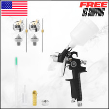 Mini HVLP Air Spray Gun Kit 0.8mm  1.0mm Nozzles 125cc Cup Paint Sprayer