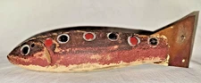 Vintage Unsigned FISH SPEARING DECOY TROUT fishing    7 3/4"