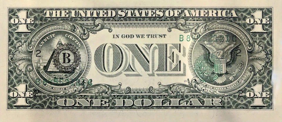 $1 1988A 2 Errors In 1 Note Missing Third Printing / Print Face On Back PCGS 65 - Image 4 of 4