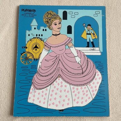 Vintage Playskool Cinderella Puzzle 18 Piece Wooden 360-33