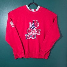 Eagle USA Cares Military Support Sweatshirt Red Mens 2XL Made in USA Patriotic