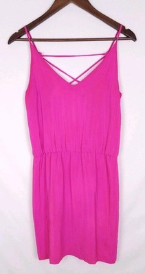 Amanda Uprichard Size Medium Hot Pink Sleeveless Strappy V-Neck Dress