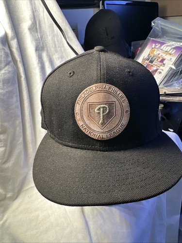 New Era Phillies Baseball Cap Mlb Black National League Fitted 7 3/8