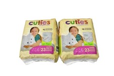 Cuties Baby Diapers Size 6 23 Count Kids Basic Complete Care Skin Smart 2 Packs