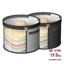 STARGAZ Clear Hat Boxes for Women - Oversized - Gray Black