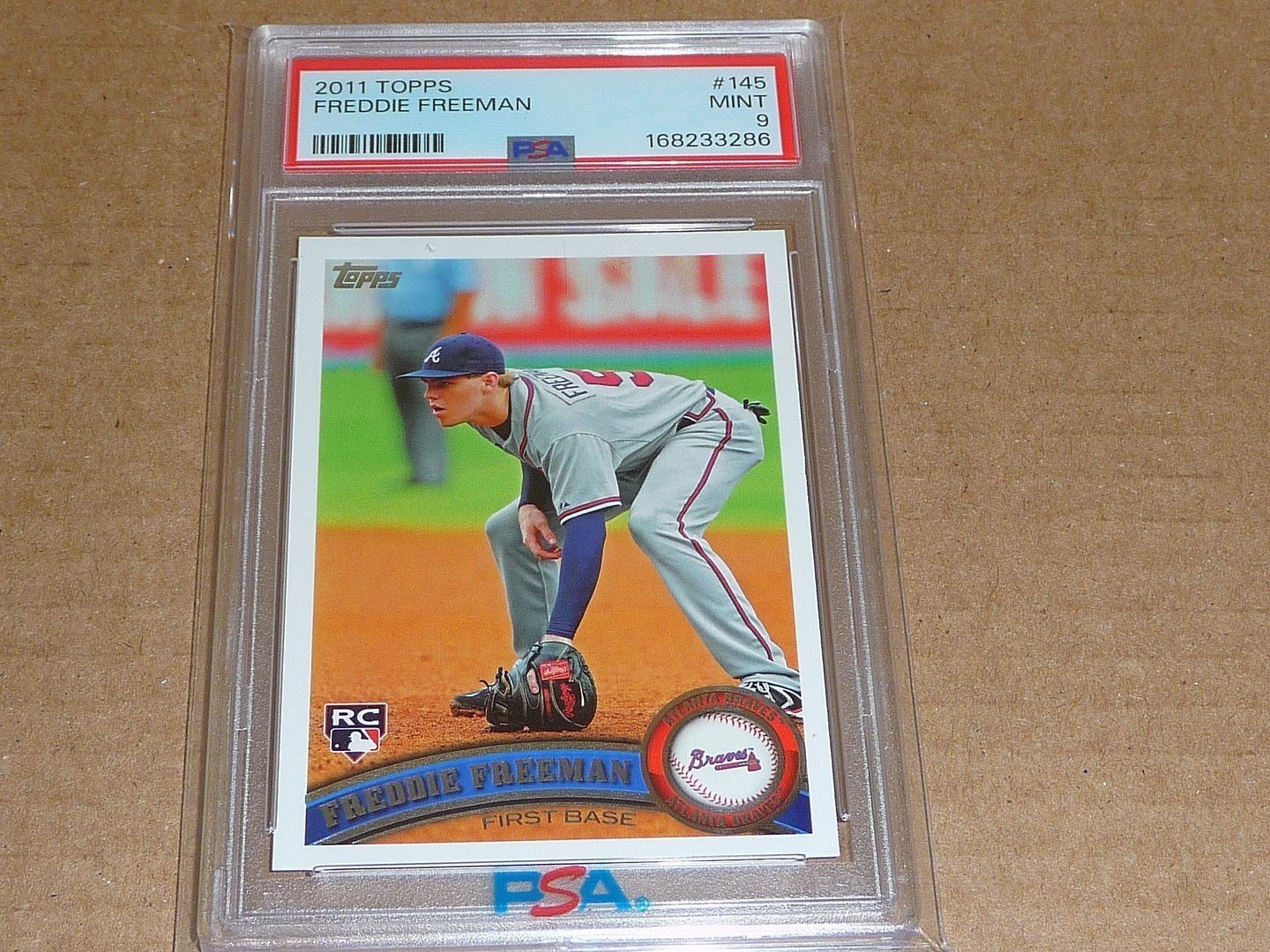 2011 Topps FREDDIE FREEMAN RC/ROOKIE BRAVES DODGERS #145 PSA 9 MINT