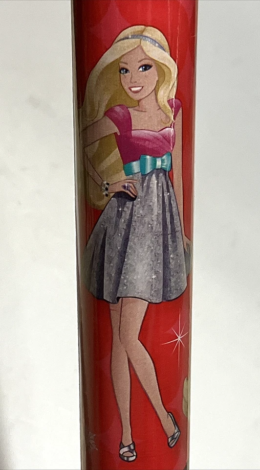 BARBIE Holiday Christmas Gift Wrap 20 sq ft Roll 2015 American Greetings 204453 - Image 4 of 4
