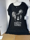 NWT Disney Women Mickey Mouse Lounge Black Sleep Shirt Sleepwear Soft Comf 2x-3x